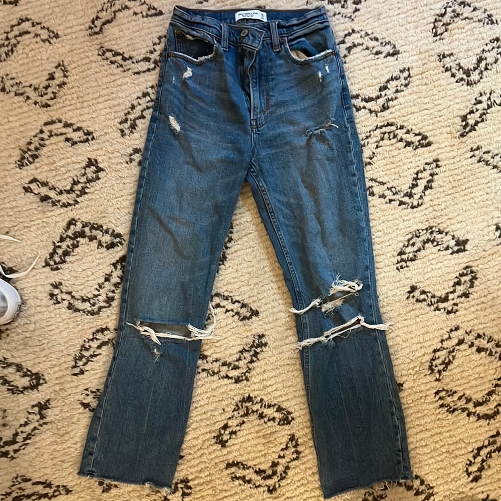 Abercrombie: The Ankle Straight Ultra High Rise Jean